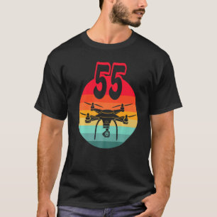 T-shirt 55e Anniversaire I Télécommande Rétro Drones Avec 