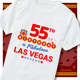 T-shirt 55e Anniversaire Las Vegas Panneau de Bienvenue Gr