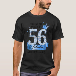 T-shirt 56 & Fabulous I Blue White Party Group Candid Phot