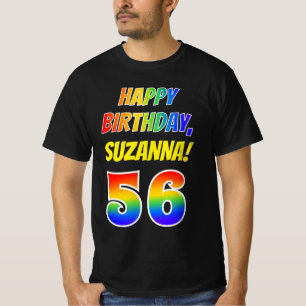 T-shirt 56e anniversaire — Bold, Fun, Rainbow 56, Nom pers