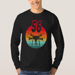 T-shirt 56e Anniversaire I Télécommande Rétro Drones Avec