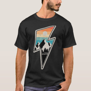 T-shirt 56lA Vintage Mountain Adventure Randonnée Camping