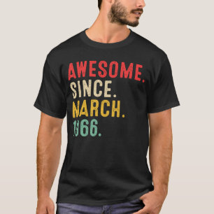 T-shirt 57 Ans Awesome depuis mars 1966 57e anniversaire
