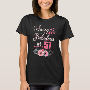 T-shirt 57 Sassy Classy Et Fabulous Shirt 57ème Anniversai