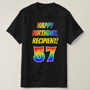 T-shirt 57e anniversaire — Bold, Fun, Rainbow 57, Nom pers