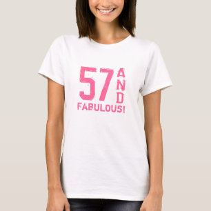T-shirt 57e chemise d'anniversaire pour femmes   57 et fab