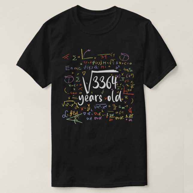 T-shirt 58 Anniversaire 58 Anniversaire Cadeaux Math Anniv (Design devant)