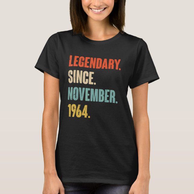 T-shirt 58 ans 58e anniversaire Légendaire depuis novembre (Devant)