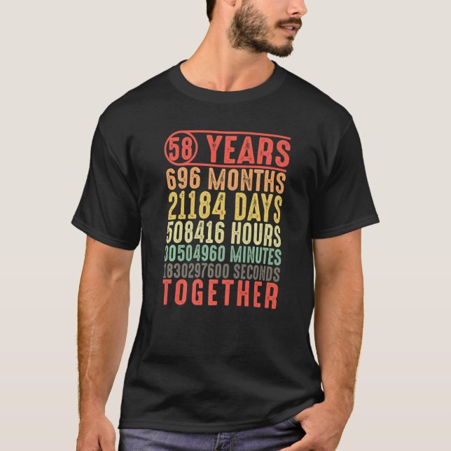 T-shirt 58 ans ensemble 58e anniversaire parents mariés (Devant)