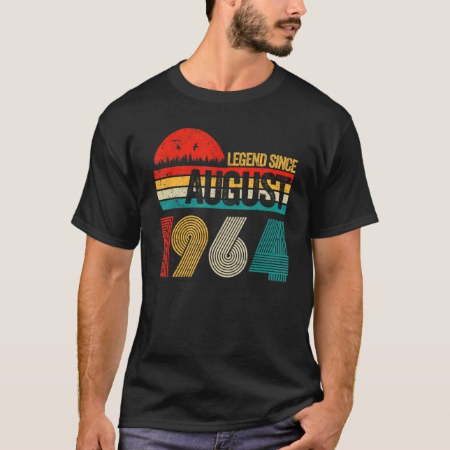 T-shirt 58 Ans Légende depuis août 1964e anniversaire (Devant)