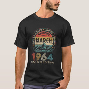 T-shirt 58E Anniversaire 58 Ans Awesome Depuis Mars 1964