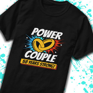 T-shirt 58e anniversaire Couples mariés 58 ans