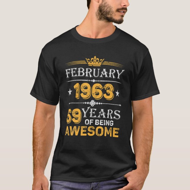 T-shirt 59 Ans De Merveilleux Depuis Février 1963 59E Nais (Devant)