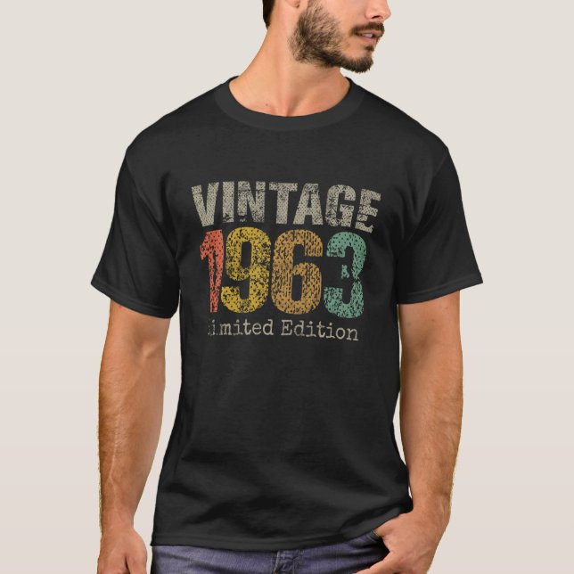 T-shirt 59 ans Vintage 1963 59e anniversaire (Devant)