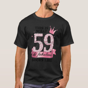 T-shirt 59 & Fabulous I Pink White Party Group Candid Phot