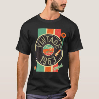 T-shirt 59 Years Birthday Man 1963 May Turntable Antique V