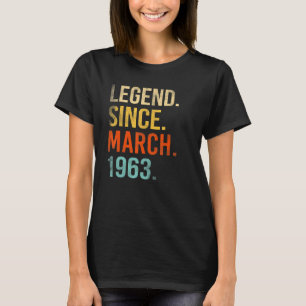T-shirt 59e anniversaire 59 ans légende depuis mars 1963