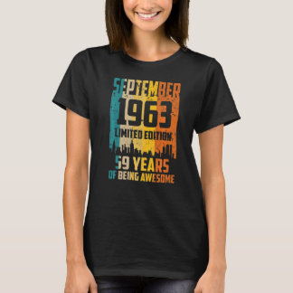 T-shirt 59e anniversaire 59 ans stupéfiant depuis septembr