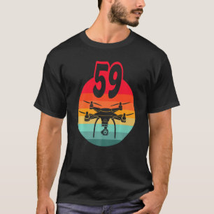 T-shirt 59e Anniversaire I Télécommande Rétro Drones Avec