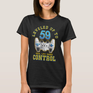 T-shirt 59e Anniversaire Joueur Leveled Jusqu'À 59 Ans Jeu