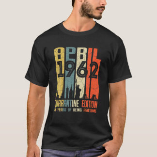 T-shirt 59E Décoration Anniversaire Avril 1962 Hommes Femm