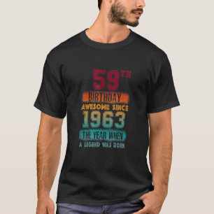 T-shirt 59ème anniversaire fête stupéfiant depuis 1963 59 