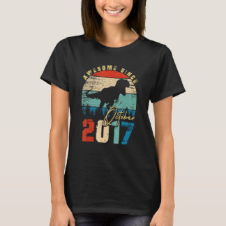 T-shirt 5 An old Awesome Octobre 2017 5e Anniversaire Dino