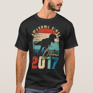 T-shirt 5 An old Awesome Octobre 2017 5e Anniversaire Dino
