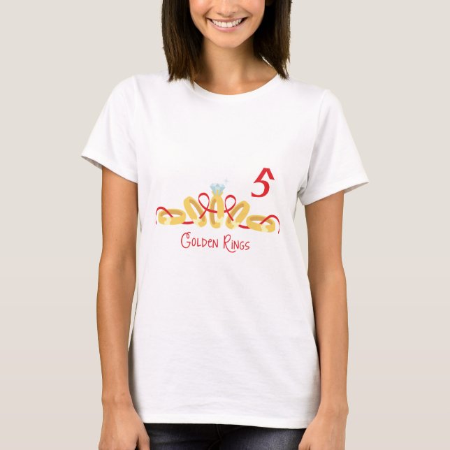 T-shirt 5 anneaux dorés (Devant)