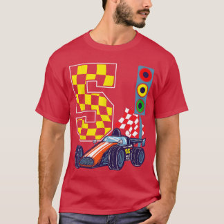 T-shirt 5 Anniversaire Boy Race Feux Racer 5 Ans