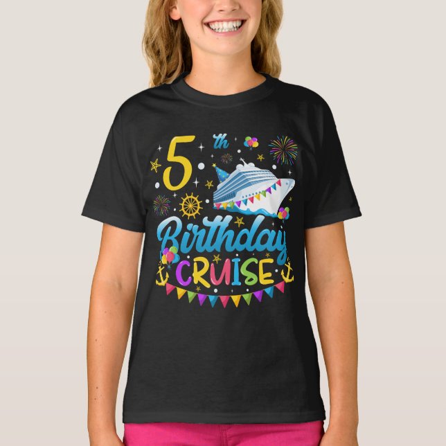 T-shirt 5 Anniversaire Croisière B-Day Fille (Devant)