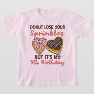 T-shirt 5 Anniversaire Thème Donut Drôle Citation