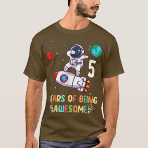 T-shirt 5 ans Anniversaire Boy Astronaut Espace 5e anniver