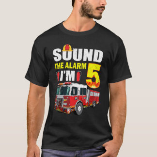 T-shirt 5 Ans C'est mon 5e anniversaire Garçon Feu Camion 