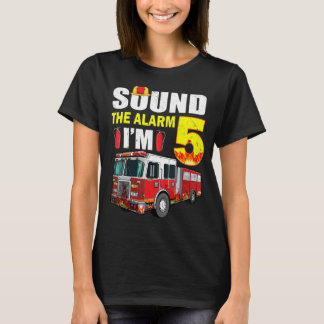 T-shirt 5 Ans C'est mon 5e anniversaire Garçon Feu Camion 
