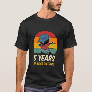 T-shirt 5 Ans D'Être Fantastique Dabbing Cinq Rétro