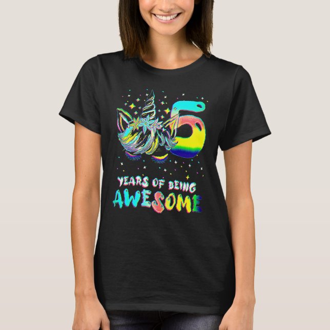 T-shirt 5 Ans fille mignonne Unicorn 5e fête d'anniversair (Devant)