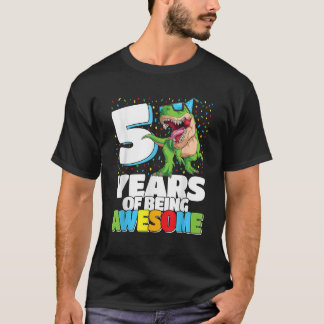T-shirt 5 Ans Incroyable T Rex Dinosaure 5ème Anniversaire