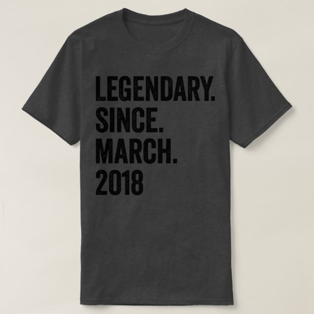 T-shirt 5 ans légendaire depuis mars 2018 5e anniversaire (Design devant)