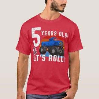 T-shirt 5 ans Lets Roll Blue Monster Truck