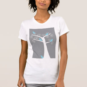 T-shirt 5 Chemise bleue dans un arbre (gris)