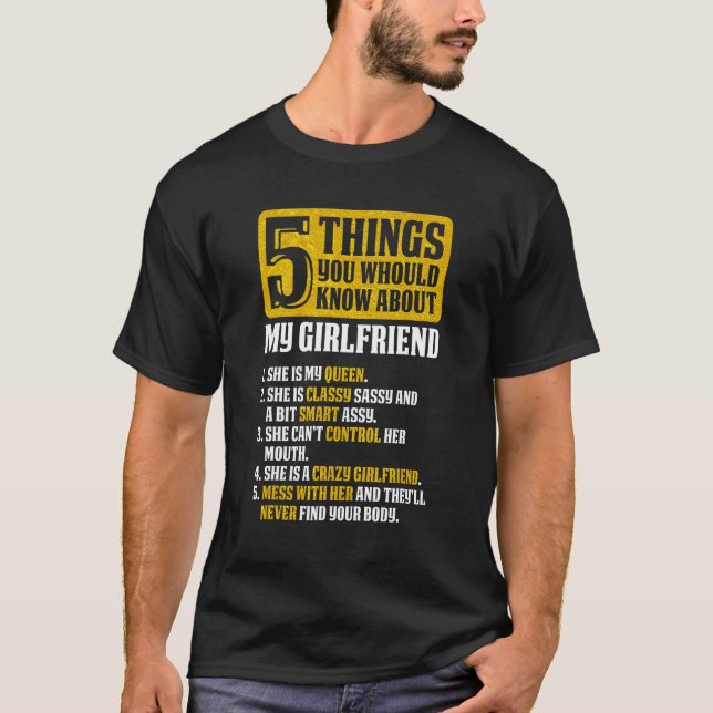 T-shirt 5 Choses À Propos De Ma Fille Amis (Devant)