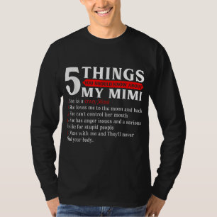 T-shirt 5 Choses que tu devrais savoir sur la vie de ma mè