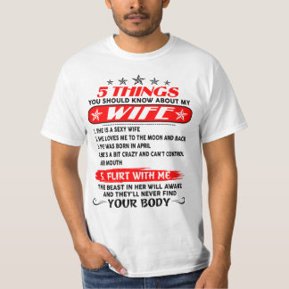 T-SHIRT 5 CHOSES QUE VOUS DEVRIEZ SAVOIR SUR MA FEMME 04