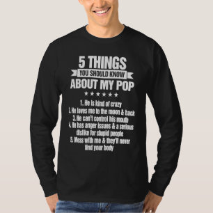 T-shirt 5 choses sur mon père pour fille fils petit-fils