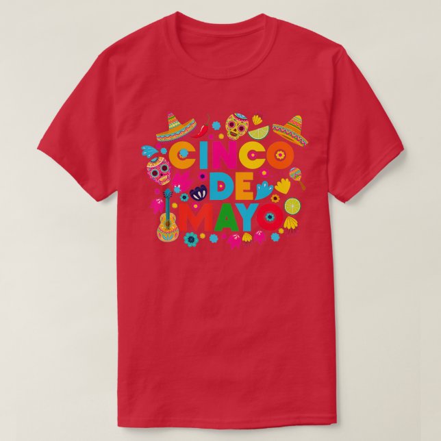 T-shirt 5 De Mayo Cinco De Mayo Sombrero Maraca (Design devant)