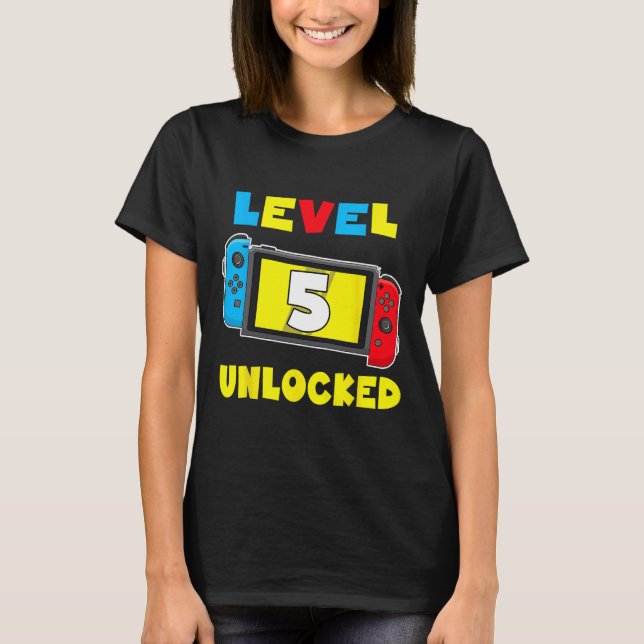 T-shirt 5 Déverrouillé 5e Anniversaire Chemise Jeu Vidéo 5 (Devant)