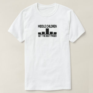 T-shirt 5 Enfants Moyen-Enfant Doigt Moyen Plaisanterie