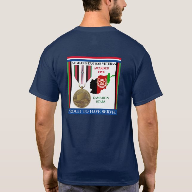 T-SHIRT 5 ÉTOILES DE CAMPAGNE VÉTÉRAN DE GUERRE EN AFGHANI (Dos)