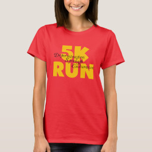 T-shirt 5 K Run Jaune Running Sports d'athlétisme
